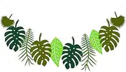 Party Decor Green Turtle Leaf Banner Hawaii Dinosaur Birthday Party Palm Leaves Garland for Wedding Home Hanging Decor Jungle Tropical Party (Color : Leaf Banner-A)