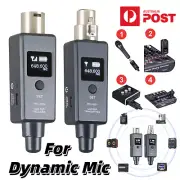 Dynamic Microphone Wireless System Mic Audio Transmitter Receiver XLR LED USB AU