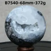 B7540-67mm-372g Natural agate spherulite geode ball quartz crystal Reiki healing