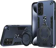 Compatible with Samsung Galaxy A54 Bracket Shell,Compatible with Samsung Galaxy A54 5G SM-A546 Magnetic Kickstand [PC+TPU] 2 in 1 Case Cover Blue