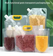 5-Pack Grain Storage Bags – Moisture-Proof Clear Stand-Up Reusable Food Pouches