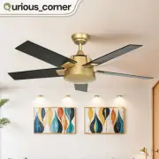 52" Ceiling Fan With No Lights Remote Control Wall Switch Reversible Function