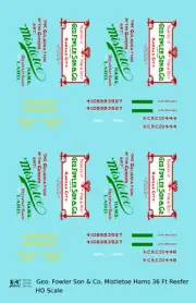 K4 HO Scale Decals Mistletoe Hams 36 Ft Billboard Reefer
