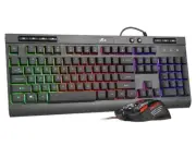 Rii WIred Gaming Keyboard and Mouse ComboMechanical Feel Full Size LED Keyboa...