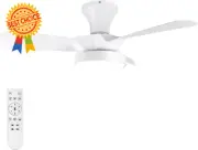 32" Ceiling Fan with Lights & Remote, 3-Blade, 6 Speed, 3 Colors