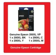 Genuine Epson 200XL value pack (4 ink cartridges) XP200 XP300 XP400 XP410 WF2530