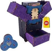 Trading card MTG box chest for dungeons and dragons HP counter Tray Wood Laser Etched Cthulhu Portable and Collapsible Dice Perfect for Board Game and Tabletop RPG TCG