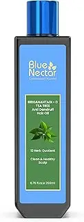 Blue Nectar Anti Dandruff Hair Oil with Neem & Tea Tree Hair Oil | Ayurvedic Non-Sticky Hair Oil for Dry Scalp and Dandruff | 100% Natural Hair Oil for Men & Women (12 Herbs, 200ml)