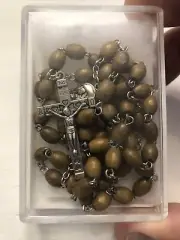 Rosary -Silver Cross With Beaded Necklace