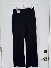 DJNY Black 8 Greenwich Slim Flare Pant NWT Pull On Split Hem