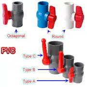 PVC Ball Valve Adhesive Valves Water Pressure Pipe Fitting 20 - 40mm RED Handle