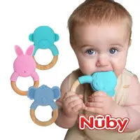 在飛比找樂天市場購物網優惠-Nuby 矽膠造型櫸木固齒器 小猴子