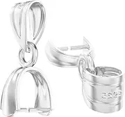 Ofiuny 925 Sterling Silver Pendant Clasp for Necklace Pinch Bails for Jewelry Making Pendant Bail Connector for DIY Dangle Charms Bracelet Earring Made in Italy