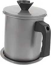 Generic Anti-Spill Oil Pot Container Oil Storage Can Modern Grease Oil Can Cooking Oil Strainer Grey 304 Stainless Steel