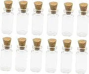 Alipis 100Pcs Transparent Small Cork Bottles for DIY Wishing Messages Miniature Vials with Cork Stoppers for Craft Projects Decorations and