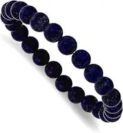 [JewelryWeb] 8mm Lapis Agate Beaded Stretch Bracelet-Stretch-Bracelet for Women