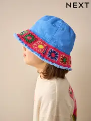Blue Crochet Bucket Hat (3-16yrs) (AK1510) | $18 - $24