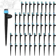Drip Irrigation Emitters | Irrigation Drippers Fan Shape | Drip System Parts, 50pcs Water Drippers with Stakes, Irrigation Emitters