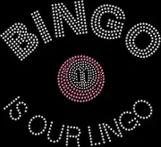 Rhinestone Bling Sparkle Iron On Transfer DIY Bingo is our Lingo Pink