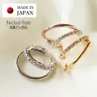Made in Japan Pink gold color Double Ear Cuff |Pink gold color| Nickel-Free |