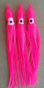 20 pack 8cm QUALITY PINK SQUID OCTOPUS TROLLING SKIRTS LURES Game lures