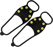 [Generic] Walk Traction Ice Cleat | Non-Slip Walk Traction Cleat with 6 Spikes | Ice Grippers, 1 Pair Boots Spikes for Ice Snow, Winter Hiking Climbing Ice Fishing