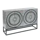 PARADIS MOTHER OF PEARL BUFFET/SIDEBOARD 2 DOORS 1 SHELF BLACK & WHITE