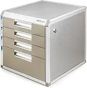 Desktop File Cabinet, Aluminum Alloy Multi-Layer Storage Box Drawer can be Locked, Used for A4 Paper, Magazines, Paperwork and documents (Color : A, Size : 31.5×35×29.8cm)
