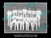 OLD LARGE HISTORIC PHOTO OF DON BRADMAN IN THE BARDLEY CRICKET TEAM c1930s