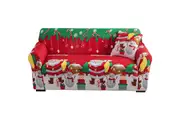 Christmas Stretch Sofa Cover Lounge Slipcover Protector Couch Cover Pet Dog Cat Proof Slipcover Non Slip Furniture Protector-Red Christmas Snowman design