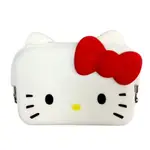 【震撼精品百貨】HELLO KITTY 凱蒂貓 HELLO KITTY 矽膠證件包(白/長方型大臉/紅蝴蝶結) 震撼日式精品百貨