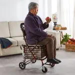 老人代步車四輪買菜小拉車可坐可推助步折疊購物車老年代步車