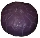 Moroccan Pouf Footstool Unstuffed Ottoman Poof Handmade Leather Genuine Purple