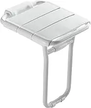 FFSPIIO White Wall Mount Shower Chair, Adults Elderly Disabled Bathing Aid Bath Bench Home Folding Bathroom Stools Shower Chair