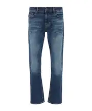 Boss Hugo Boss Distressed Stonewashed Straight-Leg Jeans 29 Blue