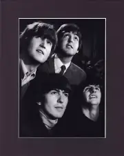 8X10" Matted Print Photo The Beatles 1964 Picture: John, George, Paul, Ringo