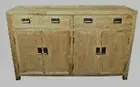 TARA SOLID OAK BUFFET SIDEBOARD NATURAL OR BROWN 2-DRAWERS 4 DOORS 140 CMS.