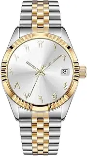 [Boyarca] Arabic Watch Numerals Dial Mechanical Watches Automatic Movement 38mm Men's Wrist Watch Stainless Steel Strap with Luminous Waterproof Date, Silver