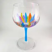 Aqua Blue Stem Incanto Large Venetian Wine/Gin Glass - Handmade in Italy Murano