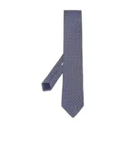 Gancini print tie One size Blue