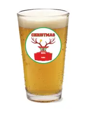Christmas Beer Pong - 16oz Pint Beer Glass Pub Barware Seltzer Christmas Party