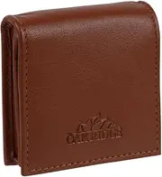 [Oakridge Leather] Mens Square Pocket Size Coin Tray Purse -Tan, Tan, One Size, Coin Purse