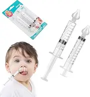 Silicone Baby Nasal Aspirator,Syringe Nasal Irrigator,10ml Nasal Irrigator Portable Infant Nose Cleaner Nose Aspirator with Cleanable and Reusable Silicone Nasal Suction Tip（Transparent）