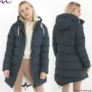 NEW Womens LADIES PADDED PARKA COAT FUR LINED WINTER JACKET WINDPROOF Size 8-16