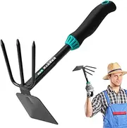 4X Hand Trowel Garden Tool | Heavy Duty Spade Kit with Ergonomic Grip, Small Rake Digger for Weeding, Planting Transplanting, Moving, Smoothing Soil for Flower, Repotting