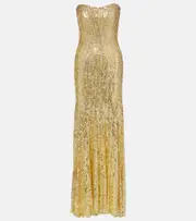 [Jenny Packham] Jenny Packham Sarai sequined corset gown AU 14 gold