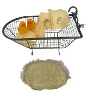 Doll size bathtub, metal with acessories, never used