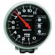 Autometer Sport-Comp Tachometer Pedestal Mount Playback - 11,000 RPM, 5 Inch, AU3967