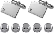 [Select Gifts] Sterling silver diamond Cufflinks Shirt Dress Studs Gift Set
