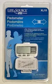 LifeSource XL-15 Digital Pedometer Step Distance Calorie Counter Clock 12/24